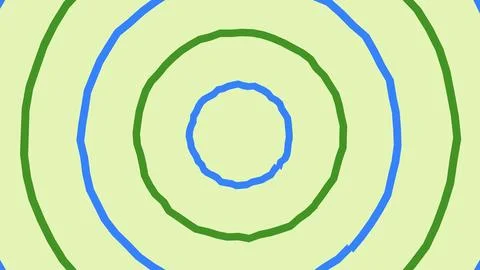 Abstract concentric circles pattern with blue and green lines Illustrazione stock