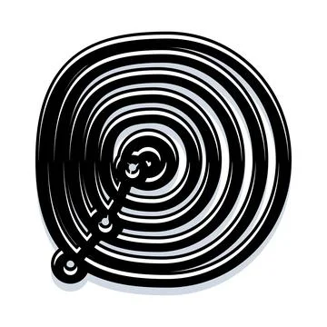 Abstract concentric circles pattern creating a spiral design 库存插图