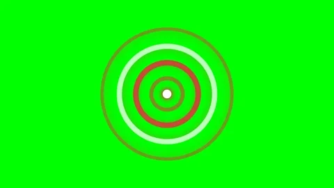 Abstract concentric circles pattern featuring vibrant colors on a green scree Stock Footage 340267802