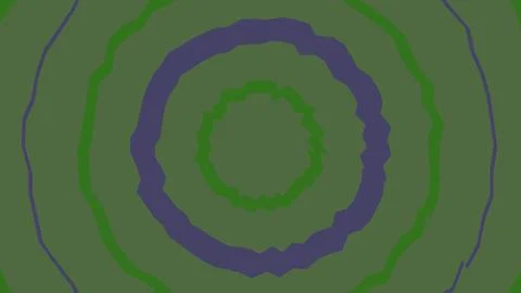 Abstract concentric circles pattern in green and purple colors Illustrazione stock