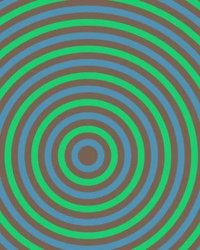 Abstract Concentric Circles Pattern with Green Blue and Brown Earth Tones H.. Stock Illustration