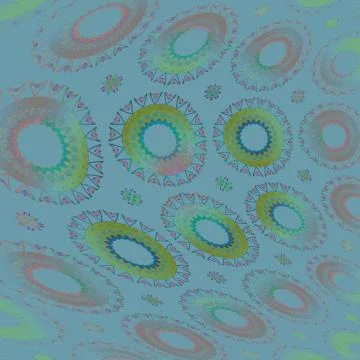 Abstract concentric circles pattern light blue green pink Stock Illustration