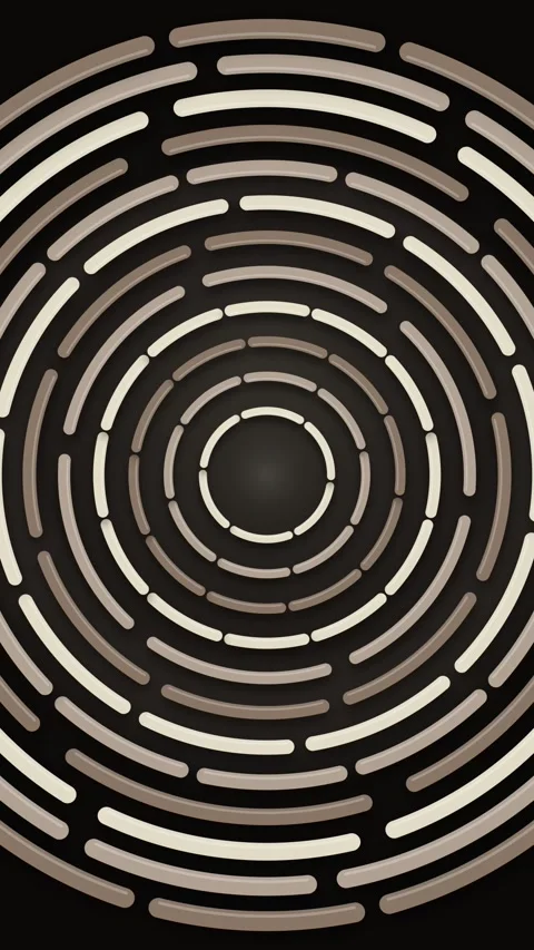 Abstract concentric circles pattern with moving lines creating a mesmerizin.. Stock Footage 348335579