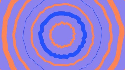 Abstract concentric circles pattern with orange and blue イラスト素材
