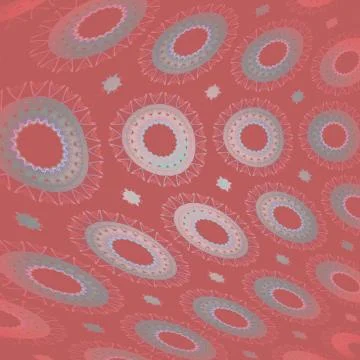 Abstract concentric circles pattern pastel red turquoise Illustrazione stock