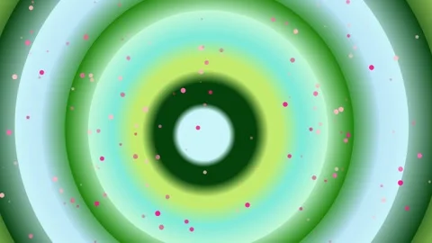 Abstract Concentric Circles with Pink Dots Background Stockbeeldmateriaal 331483008