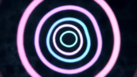Abstract Concentric Circles Pulsing with Color Light Animation Stock Footage 313324268