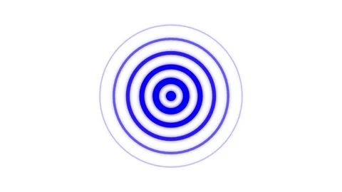 Abstract concentric circles pulsing motion background with neon blue glow o.. Stock Footage 341229017