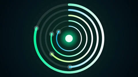 Abstract Concentric Circles Rotating and Loading Motion Graphics Video stock 347963491