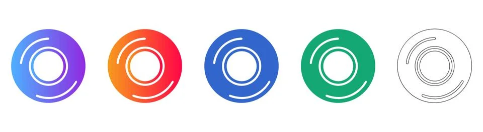 Abstract Concentric Circles Set Stock Illustration