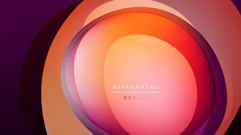 Abstract concentric circles, vibrant orange, red hues. Dark background creates Stockillustratie