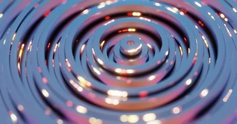 Abstract Concentric Circular Pattern with Reflective Metallic Surface.. Stock Illustration