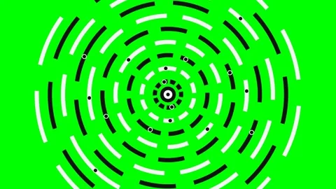 Abstract concentric circular patterns on a vivid green background Stock Footage 340903540