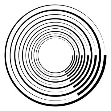 Abstract Concentric Circular Rings Geometric Pattern Stock Illustration