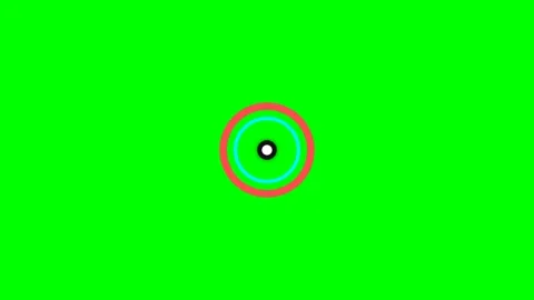 Abstract concentric colorful ring animation on a bright green background Vídeos de archivo 341823634