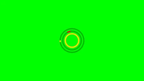 Abstract concentric colorful ring loading indicator on a green screen backg.. Stock Footage 341822707