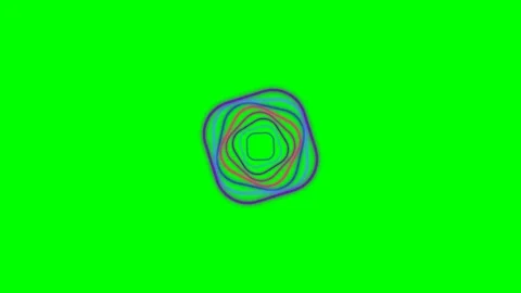 Abstract concentric colorful square shapes on a vibrant green background Stock-Footage 340265050