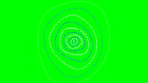 Abstract concentric dashed rings forming a hypnotic tunnel on green backgroun Stock Footage 341824525