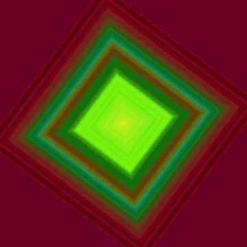 Abstract Concentric Diamond Gradient – Vivid Green &amp; Maroon Geometric Art Stock Illustration
