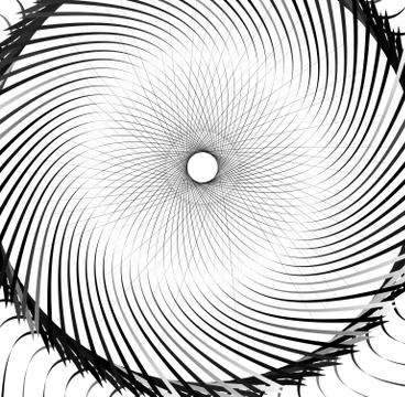Abstract concentric element with radial lines. Circular spiral pattern イラスト素材