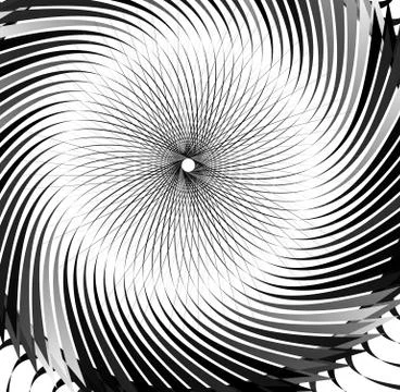 Abstract concentric element with radial lines. Circular spiral pattern イラスト素材