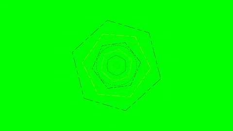 Abstract concentric hexagonal geometric pattern on a vibrant green background Video stock 340901555