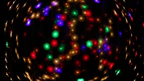Abstract concentric holiday background. Decoration of blinking garlands. Stock Footage 72603874