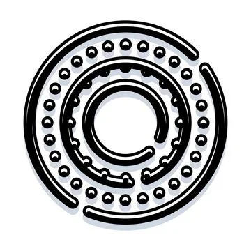 Abstract concentric labyrinth pattern with dots Illustrazione stock