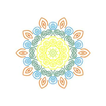 Abstract concentric pattern from curl color lines Stock Illustration