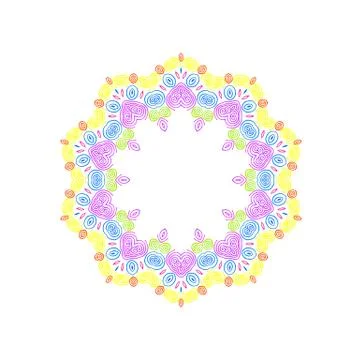 Abstract concentric pattern from curl color lines Stock Illustration