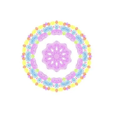 Abstract concentric pattern from curl color lines Stock Illustration