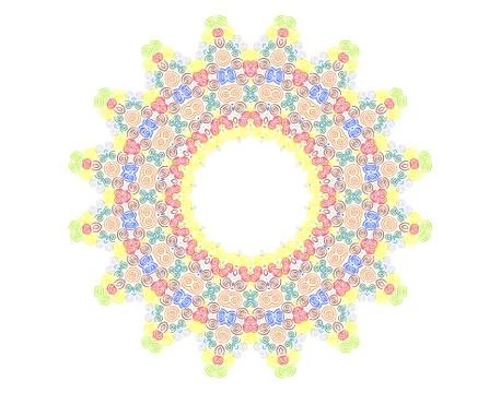 Abstract concentric pattern from curl color lines Stock Illustration