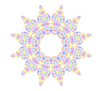 Abstract concentric pattern from curl color lines Stock Illustration