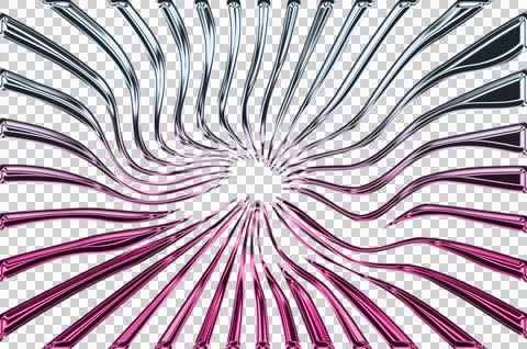 Abstract of concentric pink and green wavy lines with a white center transparent Stock Illustration