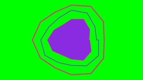 Abstract concentric polygon shapes with a vibrant green background display Stock-Footage 341824488