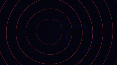 Abstract Concentric Red and Blue Motion Ripples Animation Vídeo Stock 334638282
