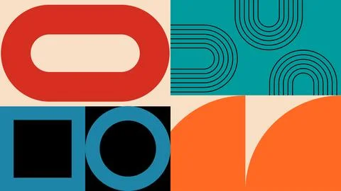 Abstract Concentric Rhombus Design with Gradient Stock Illustration