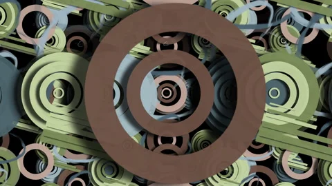 Abstract Concentric Rings 3D Motion Background, Hypnotic Circular Pattern Видео 334736619