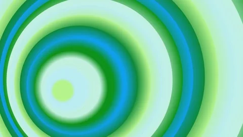 Abstract Concentric Rings in Soft Green and Blue Gradients Video stock 336268334