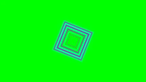 Abstract concentric square pattern with purple and cyan on green background Stock Footage 340903375