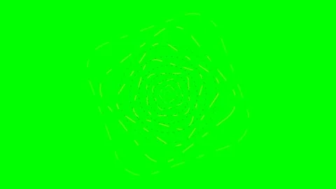 Abstract concentric square shapes rotating on a vibrant green screen backgrou Vídeos de archivo 340263325