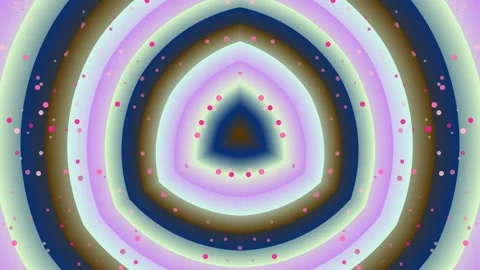 Abstract Concentric Triangle Gradient Tunnel with Pink Particles Stock Footage 332787609