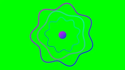 Abstract concentric wavy lines with a central gradient sphere on green Stock Footage 341823933