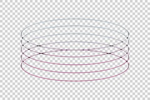 Abstract with concentric wavy lines in teal and magenta on white background Illustrazione stock