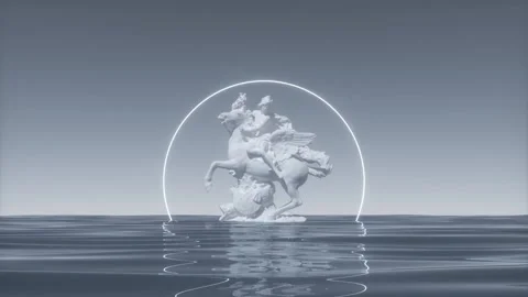 Abstract concept of ancient rome knight from sea and sky 3d rendered Stock Footage 166139650