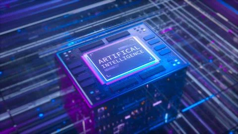 Abstract Concept of Artificial Intelligence 库存插图