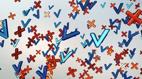 Abstract concept of choice. Yes or no. Cross sign and check mark Stock Footage 116418279