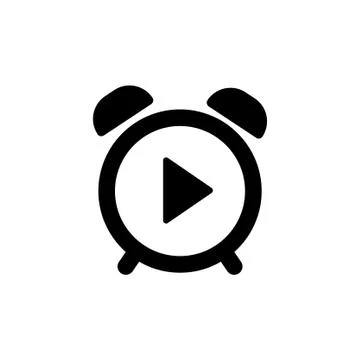 An abstract Concept of clock icon and play icon Stock Illustration