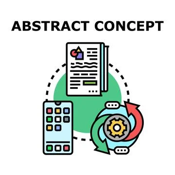 Abstract concept combining document, smartphone, and process cycle Stock Illustration