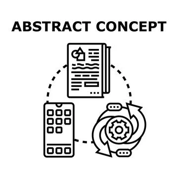 Abstract concept combining document, smartphone, and process cycle Stock Illustration